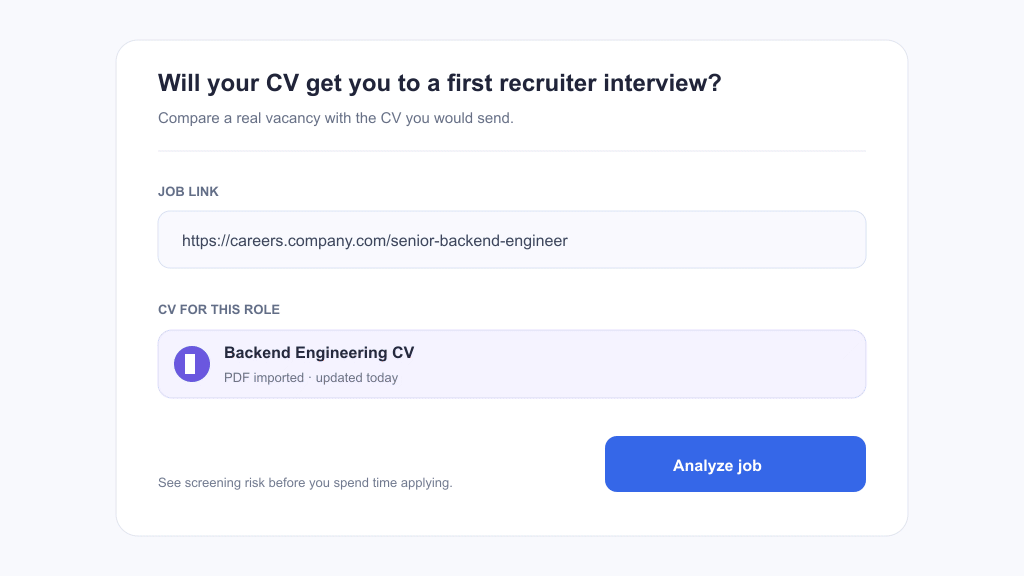 First recruiter interview analysis preview